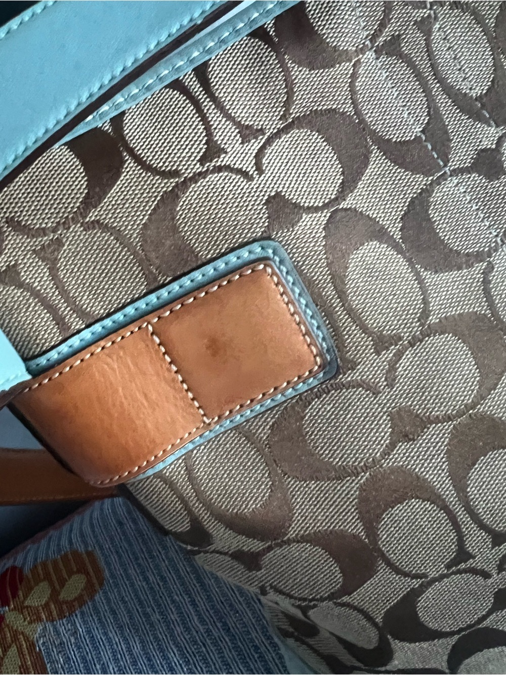 VINTAGE Coach SoHo Slim Convertible in Signature Canvas and Blue Suede 2004 - Picture 9 of 14